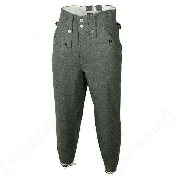 Pantalon Uniforme Allemand Feldgrau M43-WW2 German Wool Fied Gris