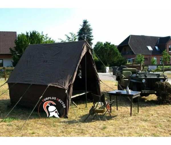 Tente Militaire Américaine "SMALL WALL" 2.70M x 2.70M - Reproduction WW2 Premium - Militaria