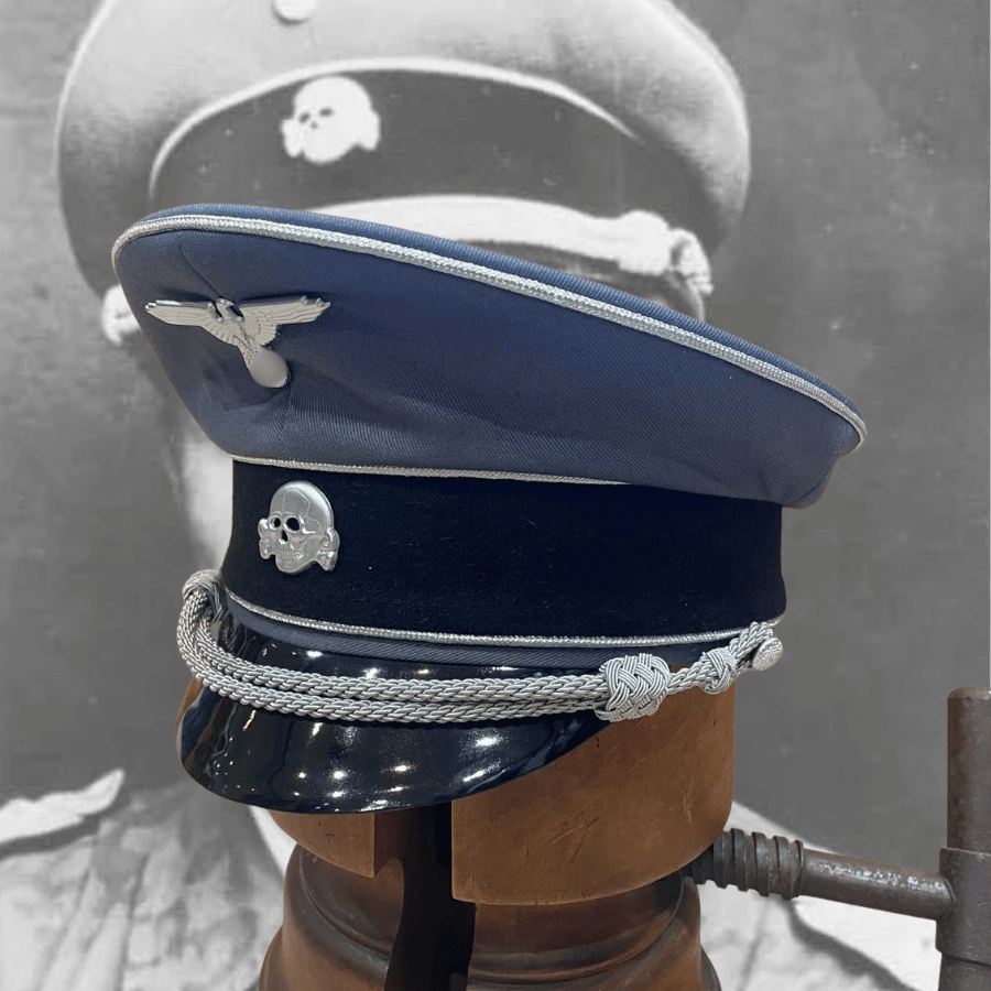 Visor Cap Casquette Officier Allemande Grise Waffen SS - WW2 5 visor-cap-officier-waffen-ss-grise-ww2-allemande