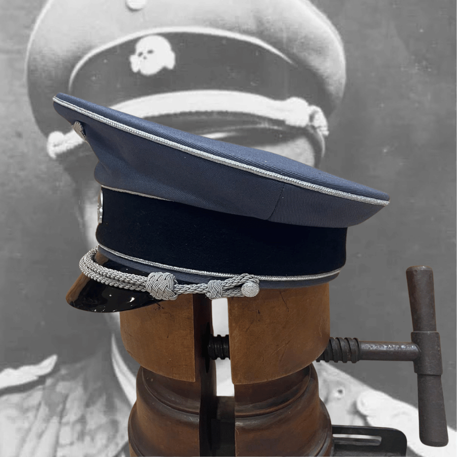 Visor Cap Casquette Officier Allemande Grise Waffen SS - WW2 6 visor-cap-officier-waffen-ss-grise-ww2-allemande