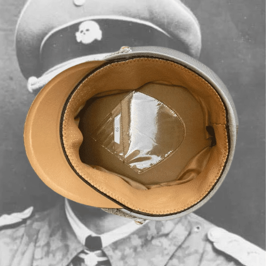 Visor Cap Casquette Officier Allemande Grise Waffen SS - WW2 11 visor-cap-officier-waffen-ss-grise-ww2-allemande