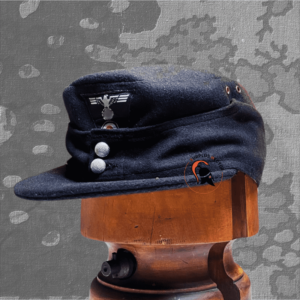 casquette-m43-allemande-ww2-patch-Adler BeVo-laine-panzer-black