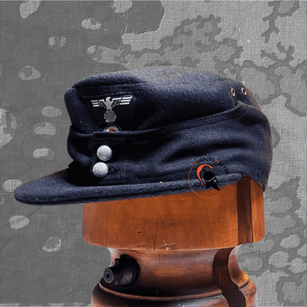 casquette-m43-allemande-ww2-patch-Adler BeVo-laine-panzer-black