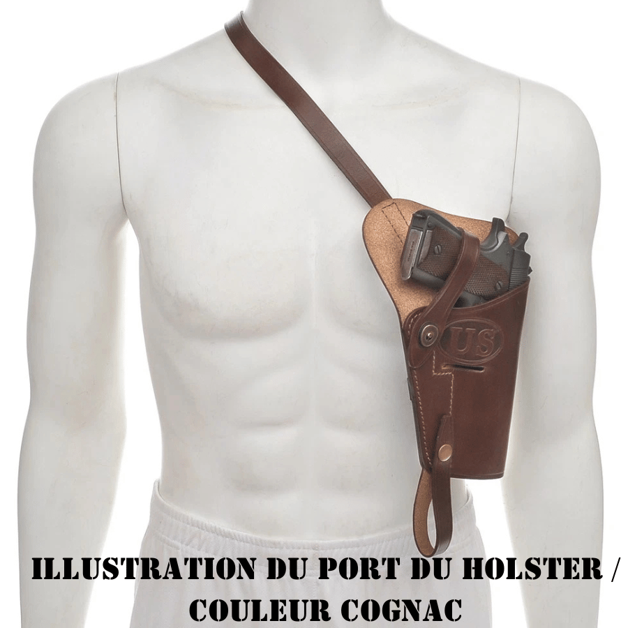 Etui / Holster M3 d’épaule Colt 1911 .45 Cuir Noir – WW2 (Copie) 3 Etui / Holster M3 d’épaule Colt 1911 .45 Cuir Noir – WW2 (Copie) – Image 3