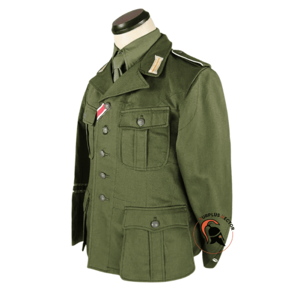 vareuse-veste-tropical-m40-WWII-German-DAK-Field-Tunic-Jacket-With-Insignia-Green