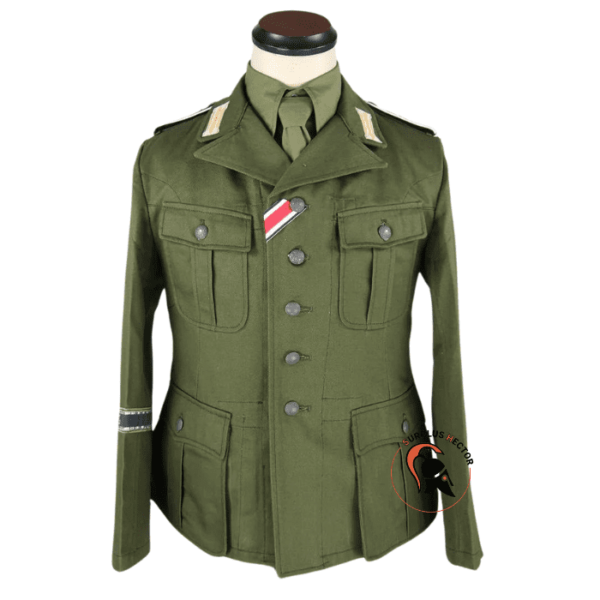 vareuse-veste-tropical-m40-WWII-German-DAK-Field-Tunic-Jacket-With-Insignia-Green