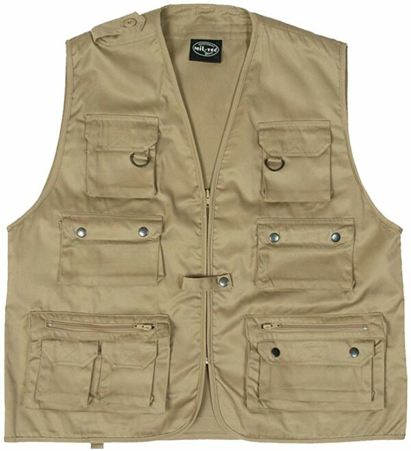 Gilet Reporter Chasse et Pêche Multi-Poches Beige – Image 2