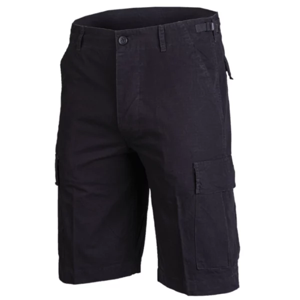 short militaire noir cargo