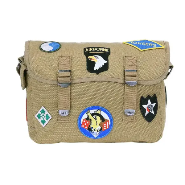 Musette militaire US + 8 Patchs US WW2 – Image 2