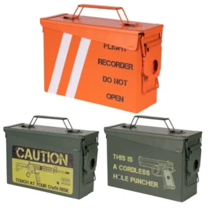 boite à munition vert armée et orange