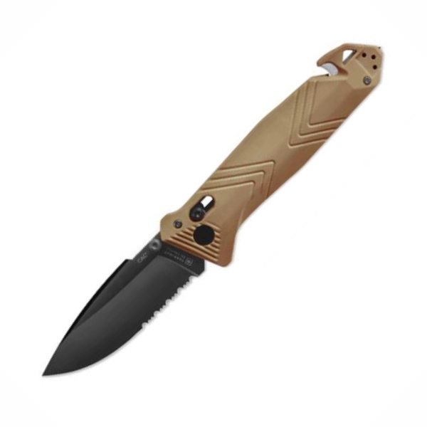 Couteau CAC Serration PA6 Fabriqué en France - TB Outdoor - Coyote