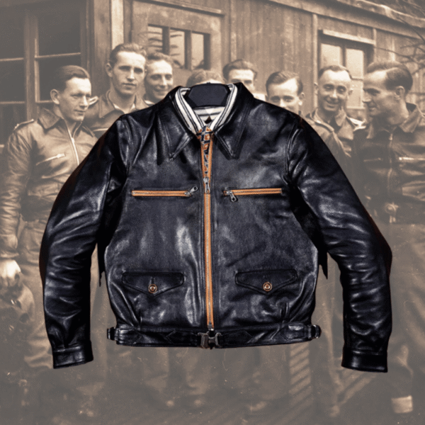 Veste-Luftwaffe-Hartmann-Allemande-WW2-cuir-cheval